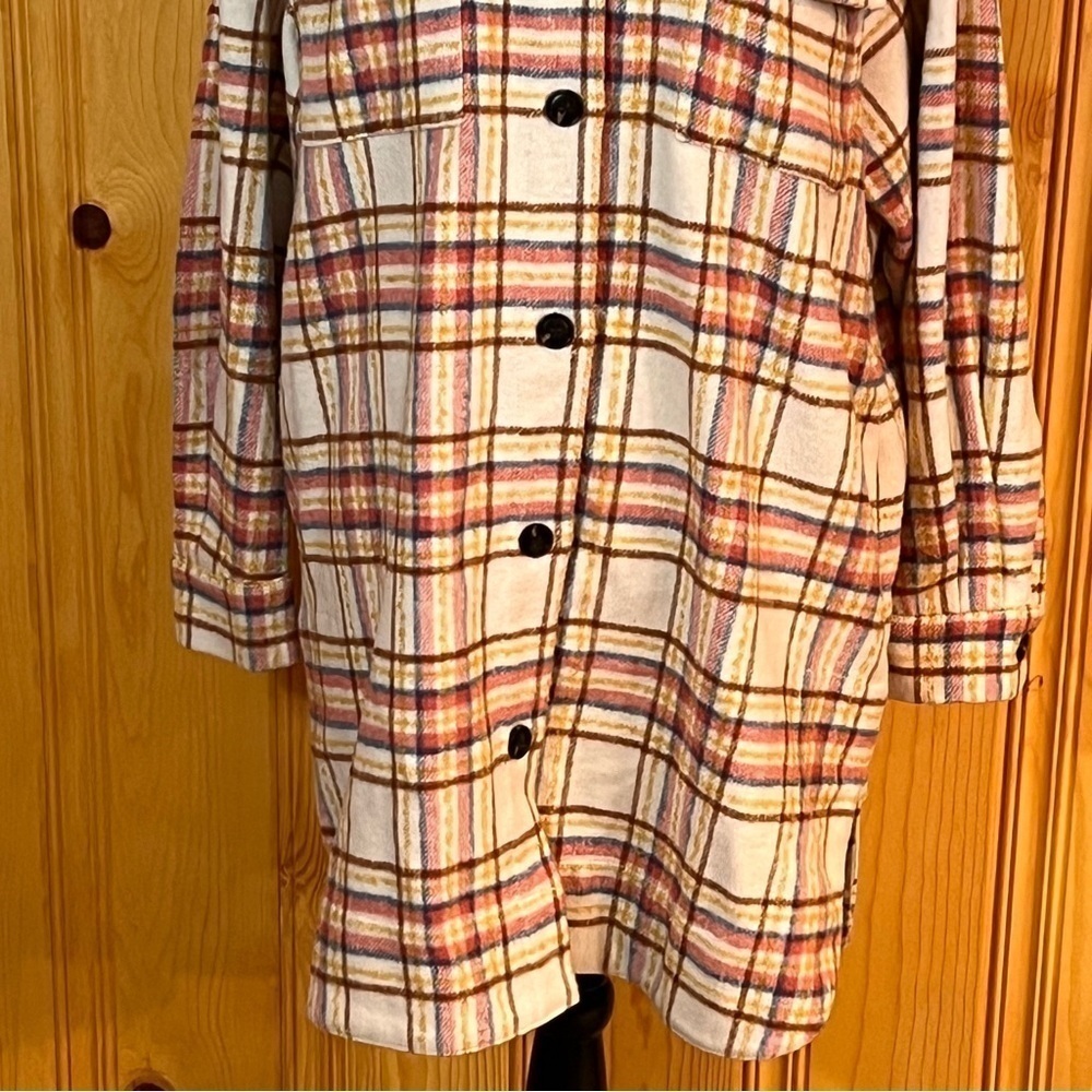 Stella Nova Emmy Blue And Pink Checked Oversized Button Jacket Sz-40 - Picture 4 of 10